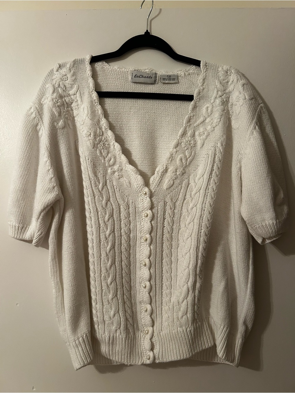 Vintage Cottagecore Cable Knit Short Sleeve Sweater
